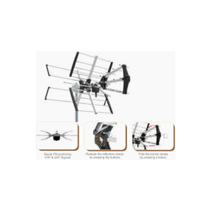 7-Element Outdoor TV Antenna with 60-Mile Range