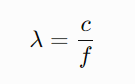 Formula for calculating the frequency and wavelength of a dipole antenna
